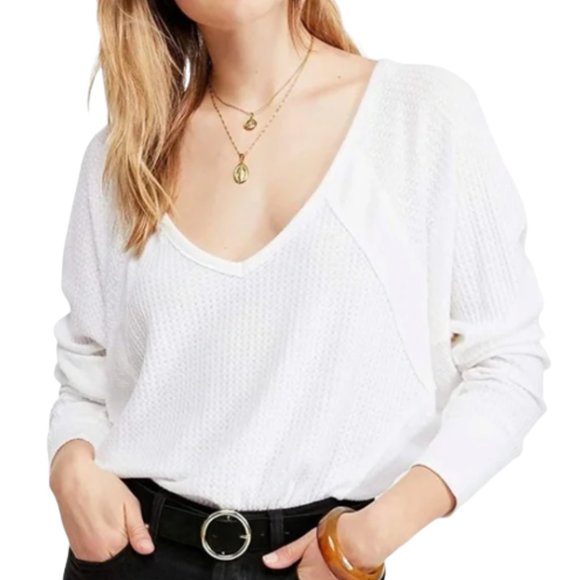 NWT Free People Santa Clara Thermal / Alabaster - Picture 2 of 6